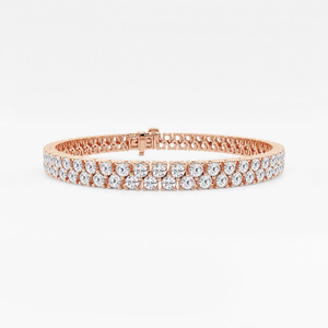 10 ctw Round Lab Grown Diamond Double <b>Row</b> Fashion Bracelet 7.25 Inch Elegant Luxury Jewelry <b>Gift</b> for Women - Product Image 3