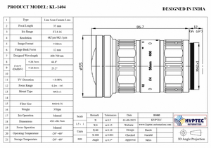 Objectif de caméra à balayage linéaire 35 mm pour systèmes haute résolution 8K et 4K, optique de précision pour vision industrielle - Product Image 4