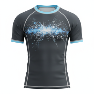 T-shirt de compression à manches courtes premium, sublimé, respirant, coutures renforcées, tissu durable, pour MMA, BJJ, surf. - Product Image 1