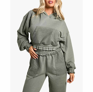 Conjunto de Pantalones y Top Corto de Satén para Mujer con Logotipo Personalizado, Estilo Deportivo, con Cierre, 2 Piezas, Diseño Sólido - Product Image 5