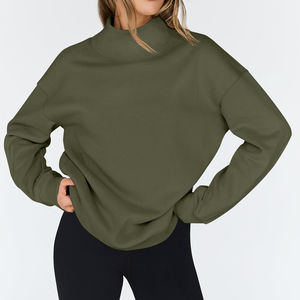 Sudadera extragrande lisa de alta calidad para mujer, con impresión de logotipo personalizado, estilo urbano, para mujer - Product Image 3