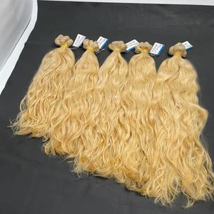 GRAN OFERTA extensiones de cabello rubio en trama # Extensiones de cabello de doble trama color 613, personalizadas, onduladas y lisas, de larga duración. - Product Image 1