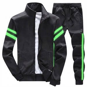 Conjunto Deportivo de Invierno para Hombre, Estampado, 100% Algodón, Forro Polar, Resistente al Viento, Secado Rápido, Elástico en Cuatro Direcciones - Product Image 2