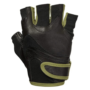 Guantes de Gimnasio de Medio Dedo de Cuero con Cierre de Gancho y Bucle, Protección de Palma, Transpirables, Correa de Muñeca Ajustable, Acolchado de Gel para Levantamiento de Pesas - Product Image 6