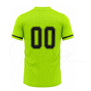 Maillot de football personnalisé pour homme, sublimation du nom de l'équipe, vert 00, col rond, manches courtes, polyester anti-humidité, uniforme - Product Image 2
