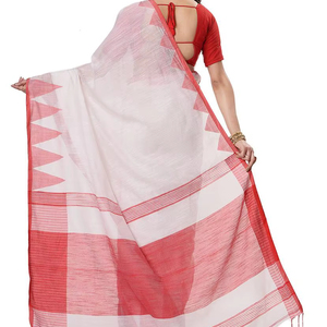 Sari Tradicional de Algodón para Mujer para Fiestas - Product Image 1