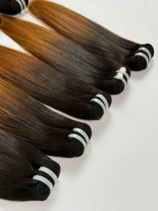 Extensiones de Cabello Humano Ombre Marrón Vietnamita – Cabello Virgen con Cutícula Alineada, Liso Natural, 100% Cabello Humano - Product Image 3