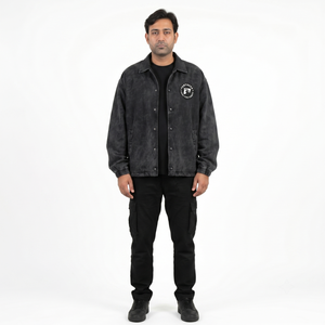 Veste Coach Homme Premium Coupe Boxy Personnalisée Coupe-Vent Technique Nylon Froissé Délavé Réversible Fabricant OEM Sialkot - Product Image 1