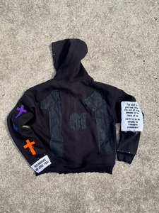 Clothing Manufacturer <b>Retro</b> Sunfaded Distressed Zip Hoodie Sweatsuit STG print Applique Embroidery Sunfaded <b>Tracksuits</b> for men - Product Image 5