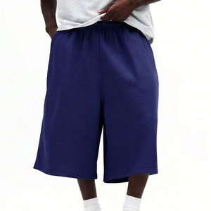 Custom <b>Knee</b> <b>Length</b> <b>Men's</b> Solid Navy Blue Bermuda <b>Shorts</b> Elastic Waist Casual Breathable Mid Rise Plain Dyed Woven Style <b>Short</b> - Product Image 1
