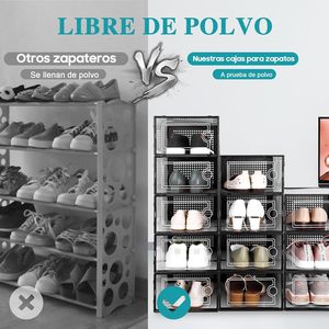 Grandi Scatole Impilabili in Plastica Trasparente per Scarpe, Set da 12 con Coperchi, Organizzatore per Sneaker in PP - Product Image 4