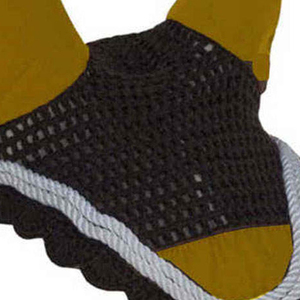 Cache-oreilles respirant en coton tricoté à la main pour chevaux, masque anti-mouches, protection auditive équestre - Product Image 6