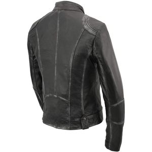 Veste en cuir style plongée en peau de mouton noire pour femme 2025 – Tenue tendance pour moto et course automobile - Product Image 1