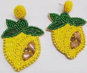 Beaded Chili Pepper Sombrero Handmade Women's Colorful Beaded Drop Earrings Long Fringe with Seed Bead Customizable - Product Image 3