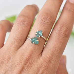 Raw Aquamarine <b>Ring</b> Handmade 925 Sterling Silver <b>Adjustable</b> <b>Ring</b> - Product Image 1