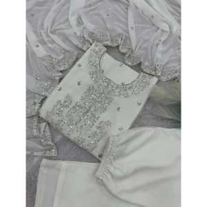 Conjunto de Top, Pantalón y Dupatta con Bordado y Lentejuelas de Diseñador para Vestidos de Fiesta - Product Image 5