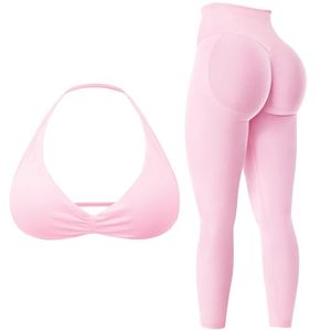 Brand New Gym Fitness Yoga Sets Women High Quality Nylon Spandex Yoga Top and Sports Gym Clothes Workout Yoga Leggings and <b>Bra</b> - Product Image 3