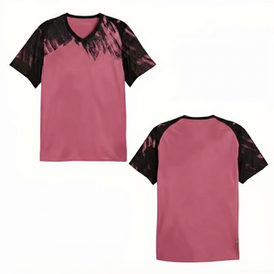 DROGEN EXPORTS Camiseta de fútbol rosa sucio con estampado por sublimación, ropa deportiva, camiseta de fútbol de manga corta, ropa deportiva atlética con cuello en V - Product Image 1