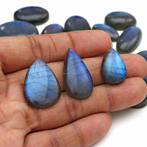 High Quality Natural Cabochon Blue <b>Labradorite</b> Round Pear Mix Sizes Flatback Stone Loose Gemstone for Jewelry Making - Product Image 5