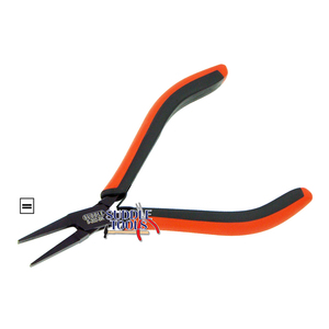 Black 115mm DIY Flat Nose Pliers Smooth <b>Plain</b> Jaws Plier Two Color Grip Handles Stainless Steel Jewelry Setting Jewelry Making - Product Image 1