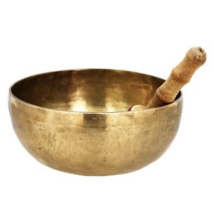 ขันทองเหลืองทำมือพร้อมไม้ตีสำหรับทำสมาธิและบำบัดด้วยเสียง - Product Image 1