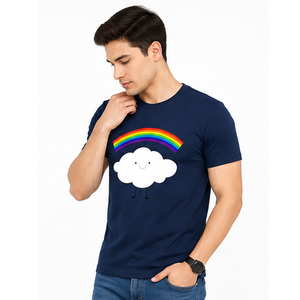 T-shirt en coton personnalisé pour homme, mode décontractée, col rond, haute qualité, fabricant OEM ODM, t-shirt en coton pour homme, confortable et léger - Product Image 2