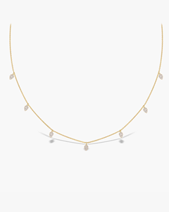 Collier ras-de-cou en or rose 14 carats avec pendentif goutte de 0,35 ct, bijoux de mariée délicats, chaîne pour femme, diamant de laboratoire couleur D VVS1 - Product Image 2