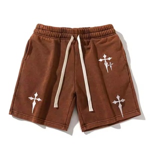 Shorts respirants en coton vintage délavé à l'acide, style hip-hop, teints en pièce, en molleton bouclette, sur mesure pour homme, collection été 2026 - Product Image 5