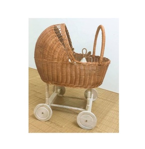 Poussette en rotin personnalisée, jouet en osier de rotin naturel écologique pour filles cadeau anniversaire nouvel an décoration de la maison - Product Image 5