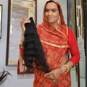 100% pas cher cuticule alignée couleur noire naturelle faisceaux de cheveux brut ondulé vierge vague profonde donneur unique indien fabrique des cheveux - Product Image 5