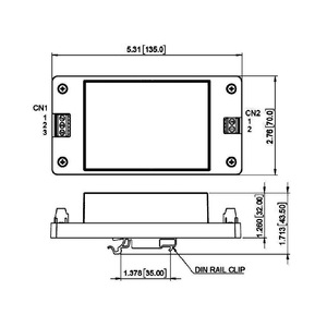 48V 0.938A 45W ชนิดราง Din  4KVac ตัวแปลงไฟ DC เป็น DC แบบแยกวงจร แรงดันไฟฟ้าขาเข้า 800VDC ความสูงในการทำงาน 5000 เมตร - Product Image 3