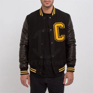 Veste de baseball pour homme en cuir PU sur mesure, coupe ajustée, style universitaire, nouvelle arrivée, veste bomber brodée tendance pour homme - Product Image 1