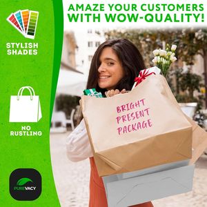 Sacchetti di carta Kraft bianca 13 \ "X 7 \" X 17 \ "confezione sfusa 25 borse per la spesa grandi manici di carta artigianale riciclata per piccole imprese - Product Image 4