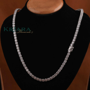 Lab Grown Diamond 18K Gold Plated Rhodium Plated <b>Chain</b> Necklace S925 <b>Silver</b> Channel Setting Unisex Luxury Wedding <b>Box</b> <b>Chain</b> - Product Image 4