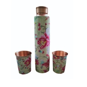 Superior Quality Latest Design Reusable Copper Water Bottle Pure Copper Metal Bottle Storage Lemon Juice Bottle - Product Image 2