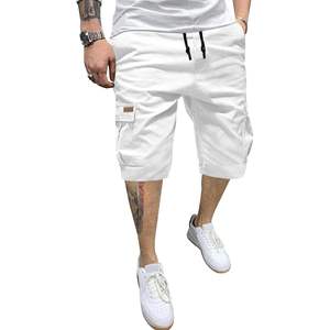 2025 hommes décontracté coton sergé Cargo Shorts 5 pouces entrejambe genou-longueur 2-en-1 Logos plaine teint basket-ball Compression Shorts - Product Image 3