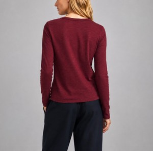 Camiseta de Manga Larga para Mujer, 100% Algodón, Cuello Redondo, Color Sólido, Transpirable, Tejido de Punto, Estilo Casual, Corte Regular, OEM - Product Image 2