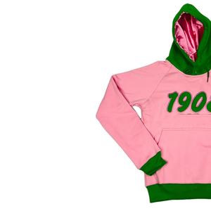 Sudadera con Capucha Personalizada de Algodón 100% con Letras Tejidas Impresas de la Hermandad Iota Phi Theta y Alpha Phi Alpha, Modelo Satin 1908 - Product Image 2