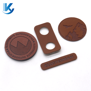 Custom Embossed Genuine Genuine Leather <b>Patches</b> Debossed Logo PU Real Leather <b>Patch</b> for <b>Jeans</b> Bags Jackets Hats - Product Image 1