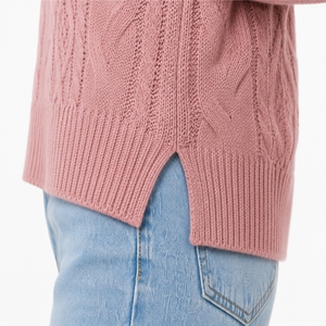 Pull pour femme couleur blush, tricot torsadé, élégant, confortable, chaud, pull décontracté de qualité supérieure, tendance de la mode hivernale pour femmes - Product Image 6