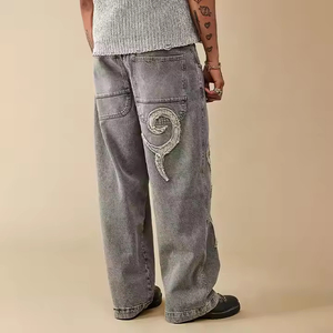 Jeans de Hombre al por Mayor, Cintura Alta, Cierre de Botones, Transpirables, de Secado Rápido, Corte Regular, Pierna Recta, Estilo Retro Clásico Vintage, Estilo Urbano - Product Image 3