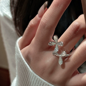 Anillo de Plata de Ley S925 con Textura de Flor Pequeña Estilo Coreano, Anillo Sencillo Estilo Coreano - Product Image 5