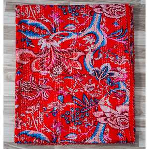 Best selling Printed Reversible Vintage Eco-Friendly All-Season <b>Double</b> Size Organic 100% Cotton Kantha Spread Printing - Product Image 6