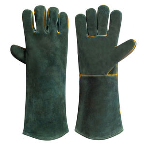 Gants de soudeur en cuir de vachette résistants à la chaleur, prix bas, fournisseur OEM, protection des mains, gants de travail pour le soudage. - Product Image 4