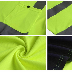 Latest Design Wholesale Hi <b>Vis</b> Protective Security Work Breathable Safety <b>T</b>-<b>shirts</b> Custom Logo Heat Transfer Printing Reflective - Product Image 3