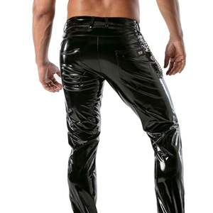 กางเกงหนังผู้ชายสีดำเงา ทรงเข้ารูป สไตล์เฟติช สำหรับใส่ไปคลับ งานปาร์ตี้ เซ็กซี่ โดดเด่น ทันสมัย ดีไซน์สะดุดตา น้ำหนักเบา - Product Image 6