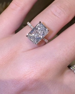 4.5 Carat Radiant Cut Diamond Engagement <b>Ring</b> for Women | Hidden Halo <b>Solitaire</b> Wedding <b>Ring</b> | Luxury IGI Certified Gold Bridal - Product Image 1