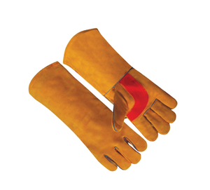 Extra Long Leather Welding <b>Gloves</b> with Fleece Lining Molten Metal Splash Resistant <b>Type</b> B MIG TIG Stick Welding Use - Product Image 5
