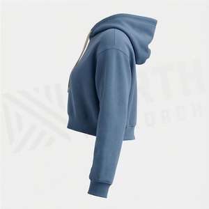 Sudadera con Capucha Corta para Mujer, a la Moda, Tallas Grandes, Transpirable, Personalizable en Color y Ajuste - Product Image 3