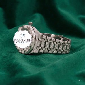 นาฬิกา Pragalbh Jewels รุ่นหรูหราประดับเพชรเต็มเรือน สไตล์ AP ระบบออโตเมติก ตัวเรือนสแตนเลสสตีล สำหรับผู้ชาย - Product Image 3